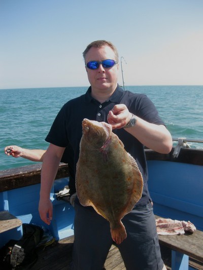 Another record to fall on day one of the Weymouth summer trip was Stevie's plaice record, beaten by this fine 5lb 5oz specimen